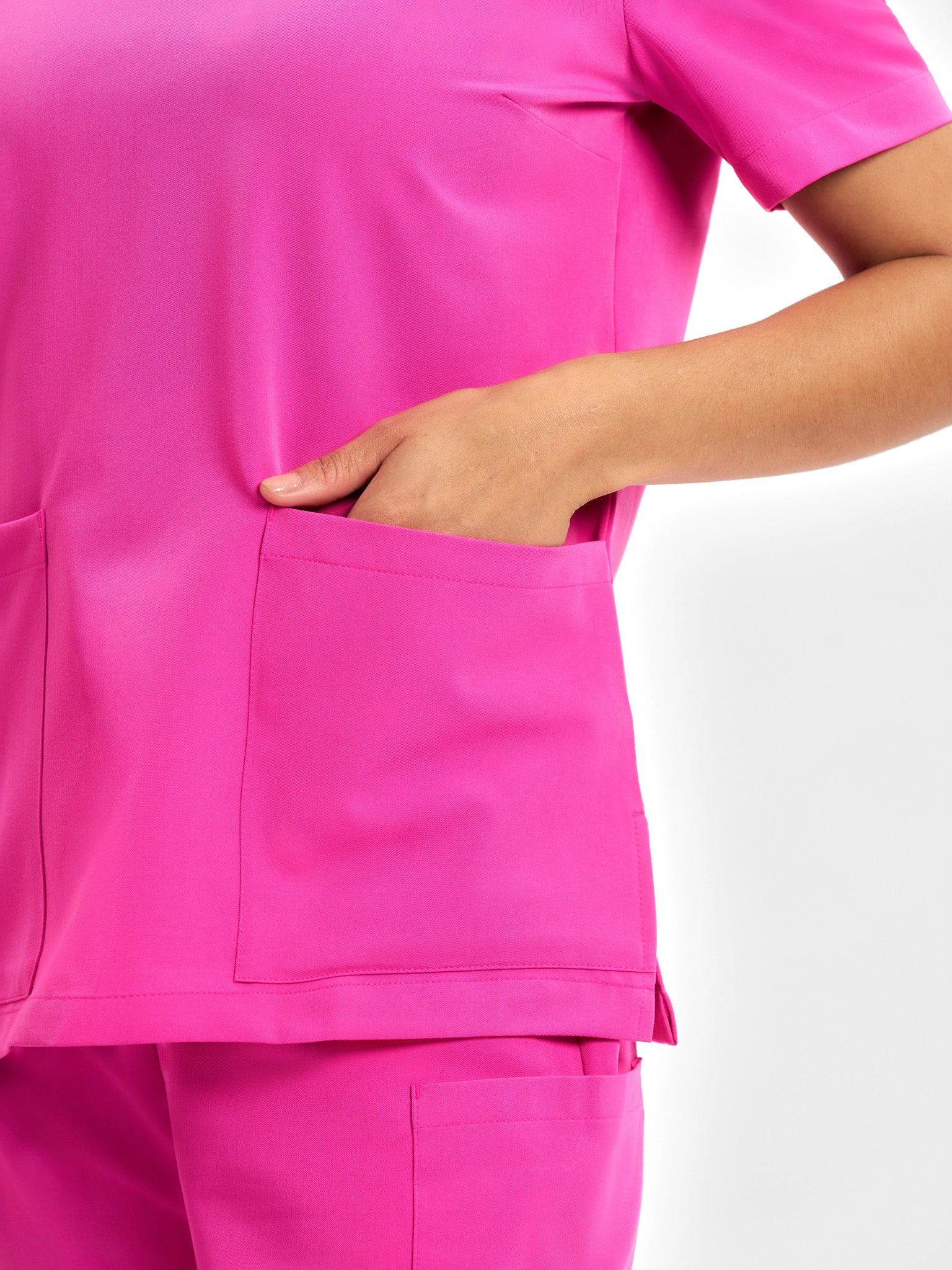 Pink Womens V-Neck Scrub Top