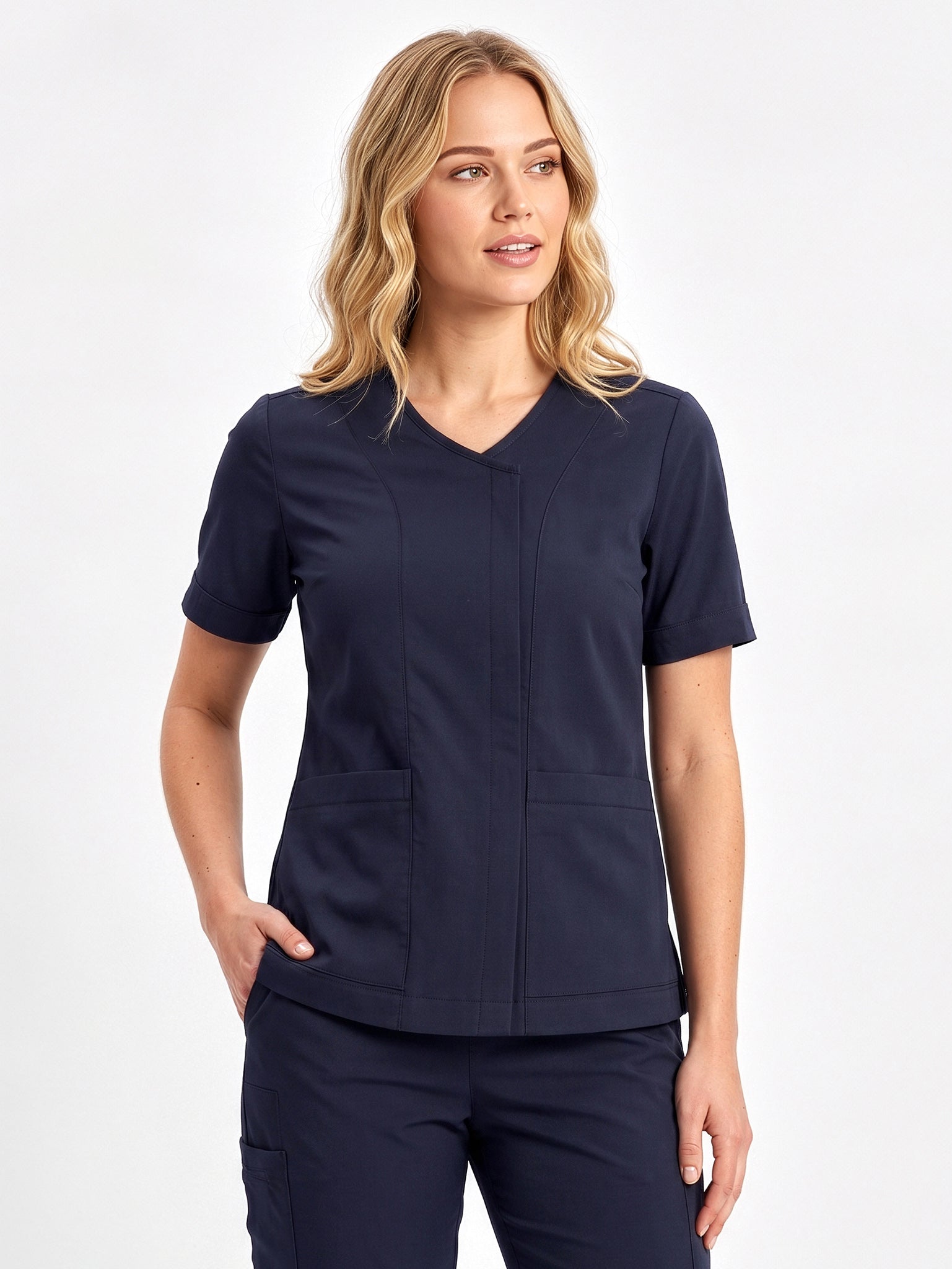 Parks Womens Zip Front Scrub Top
